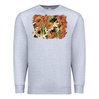 Heather Grey horseshoe cowhide cactus background Premium Sweatshirt - AdoDesignShop
