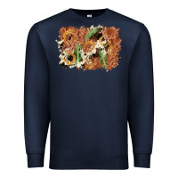 Navy horseshoe cowhide cactus background Premium Sweatshirt - AdoDesignShop