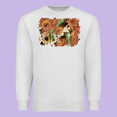 Horseshoe Cowhide Cactus Background Premium Sweatshirt Designed By Adodesignshop