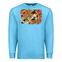 Ocean Blue horseshoe cowhide cactus background Premium Sweatshirt - AdoDesignShop