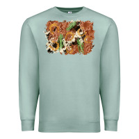 Seafoam horseshoe cowhide cactus background Premium Sweatshirt - AdoDesignShop