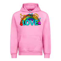 Fuchsia Pink Western LGBTQ+ Love Rainbow Urban Hoodie - BundleAndBundleShop