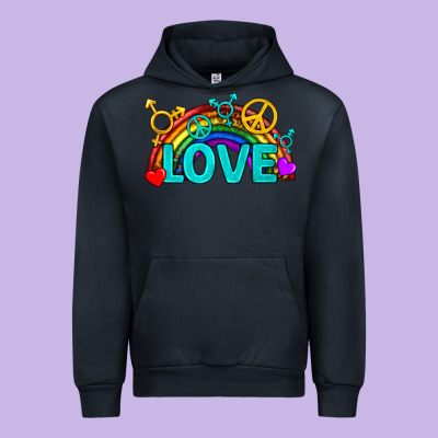 Western Lgbtq+ Love Rainbow Urban Hoodie Designed By Bundleandbundleshop