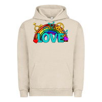 Pigment French Oak Western LGBTQ+ Love Rainbow Urban Hoodie - BundleAndBundleShop