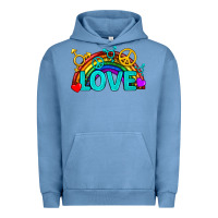 Pigment Pebble Blue Western LGBTQ+ Love Rainbow Urban Hoodie - BundleAndBundleShop
