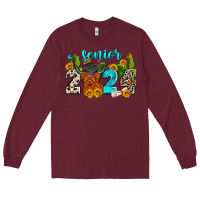 Burgundy senior 2024 cow Long Sleeve Tee - Zillion Design Studio