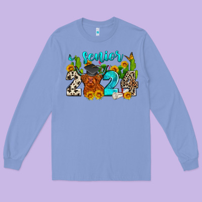 Senior 2024 Cow Long Sleeve Tee Designed By Zillion Design Studio