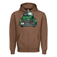 Chestnut western green truck front view Zipper Hoodie - FaDigitalArtStudio