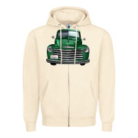 Western Green Truck Front View Zipper Hoodie | Teevron