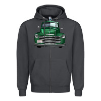 Smoke western green truck front view Zipper Hoodie - FaDigitalArtStudio