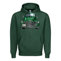 Sports Green western green truck front view Zipper Hoodie - FaDigitalArtStudio