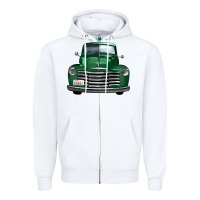 White western green truck front view Zipper Hoodie - FaDigitalArtStudio
