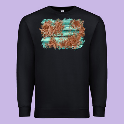 Wood Leather Background Premium Sweatshirt Designed By Adodesignshop