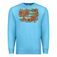 Ocean Blue wood leather background Premium Sweatshirt - AdoDesignShop