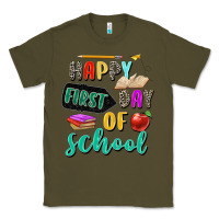 Army Green happy first day of school Classic Tee - Zillion Design Studio