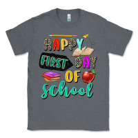 Charcoal Heather happy first day of school Classic Tee - Zillion Design Studio