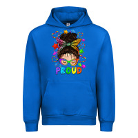 Cobalt LGBTQ+ Messy Bun With Colorful Stars Urban Hoodie - BundleAndBundleShop