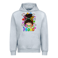 Lgbtq+ Messy Bun With Colorful Stars Urban Hoodie | Teevron
