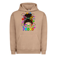 Pigment Burro LGBTQ+ Messy Bun With Colorful Stars Urban Hoodie - BundleAndBundleShop