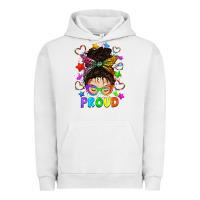 Pigment Lunar Rock LGBTQ+ Messy Bun With Colorful Stars Urban Hoodie - BundleAndBundleShop