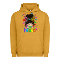 Pigment Peanut Butter LGBTQ+ Messy Bun With Colorful Stars Urban Hoodie - BundleAndBundleShop