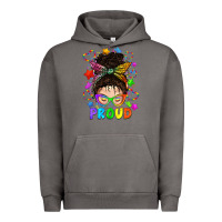 Pigment Tornado LGBTQ+ Messy Bun With Colorful Stars Urban Hoodie - BundleAndBundleShop