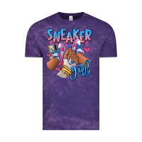 Cloud Purple Sneaker girl afro woman Vintage Tee - RanaPortraitStore