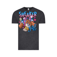 Vintage Black Sneaker girl afro woman Vintage Tee - RanaPortraitStore