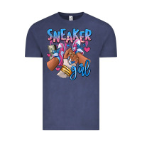 Vintage Denim Sneaker girl afro woman Vintage Tee - RanaPortraitStore