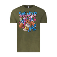Vintage Olive Sneaker girl afro woman Vintage Tee - RanaPortraitStore