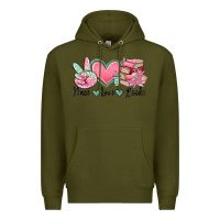 Army Green peace love books Premium Hoodie - MaliasSmallBusiness