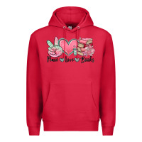 Cardinal peace love books Premium Hoodie - MaliasSmallBusiness