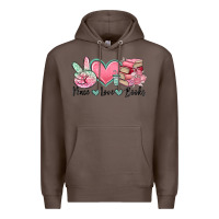 Coffee peace love books Premium Hoodie - MaliasSmallBusiness