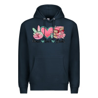 Navy peace love books Premium Hoodie - MaliasSmallBusiness