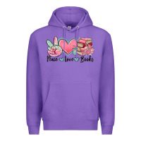 Purple peace love books Premium Hoodie - MaliasSmallBusiness