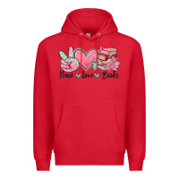 Red peace love books Premium Hoodie - MaliasSmallBusiness