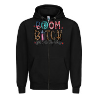 Black boom bitch Zipper Hoodie - CowhideDigitalArt