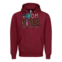 Burgundy boom bitch Zipper Hoodie - CowhideDigitalArt