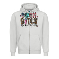 Dove Grey boom bitch Zipper Hoodie - CowhideDigitalArt