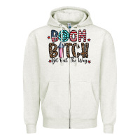 Oatmeal Heather boom bitch Zipper Hoodie - CowhideDigitalArt