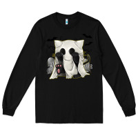 Black Ghost Cat Long Sleeve Tee - texasbilliewilder