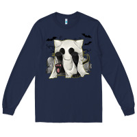 Navy Ghost Cat Long Sleeve Tee - texasbilliewilder