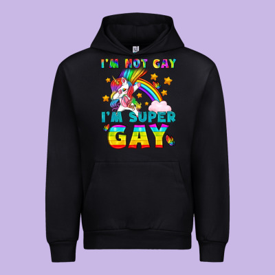 Lgbtq I'm Not Gay I'm Super Gay Urban Hoodie Designed By Bundleandbundleshop