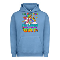 Pigment Pebble Blue LGBTQ I'm Not Gay I'm Super Gay Urban Hoodie - BundleAndBundleShop