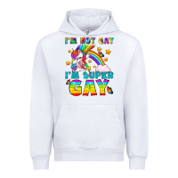 White LGBTQ I'm Not Gay I'm Super Gay Urban Hoodie - BundleAndBundleShop