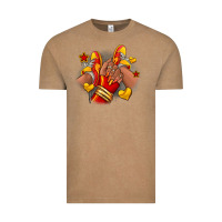 Vintage Coffee Softball afro girl sneakers Vintage Tee - RanaPortraitStore
