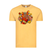 Vintage Mustard Softball afro girl sneakers Vintage Tee - RanaPortraitStore