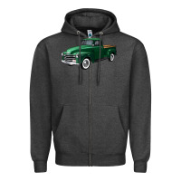 Charcoal Heather western green truck right 34 view Zipper Hoodie - FaDigitalArtStudio