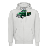 Dove Grey western green truck right 34 view Zipper Hoodie - FaDigitalArtStudio