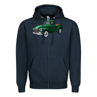 Navy western green truck right 34 view Zipper Hoodie - FaDigitalArtStudio